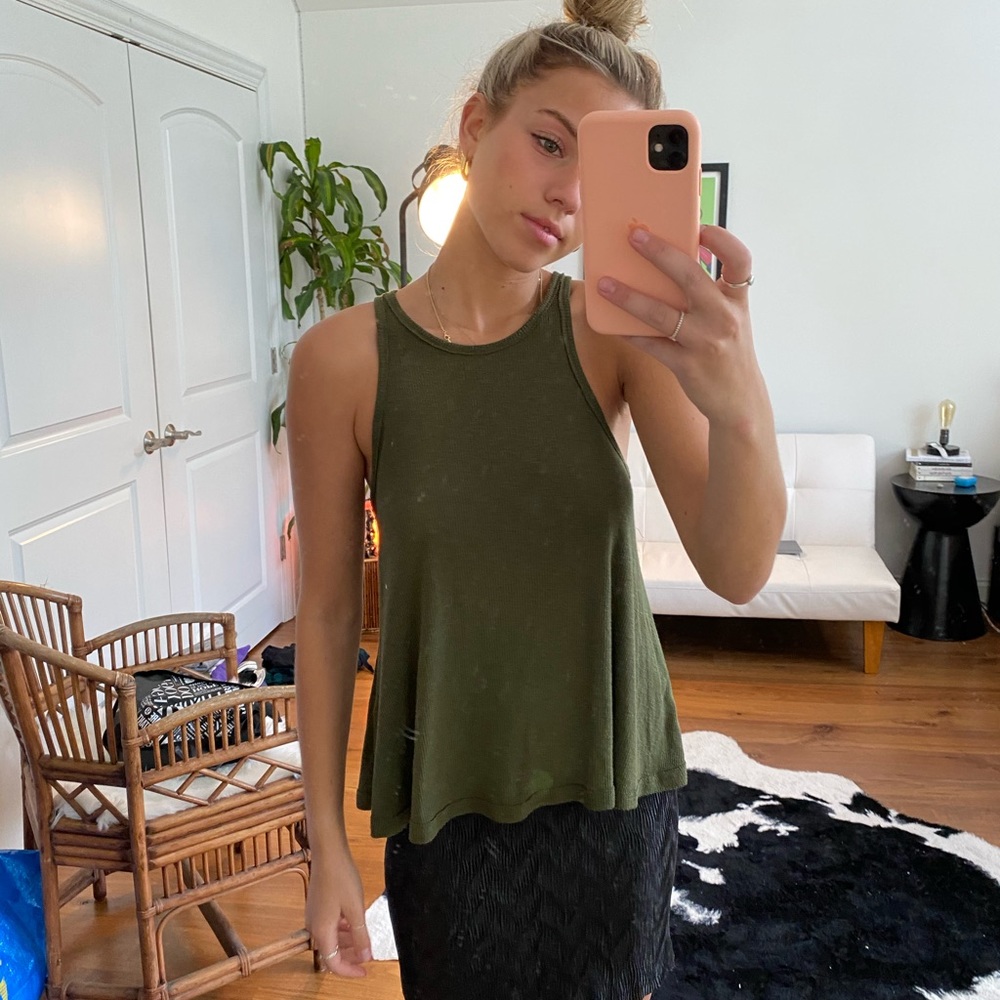 Free people ribbed flowy tank top